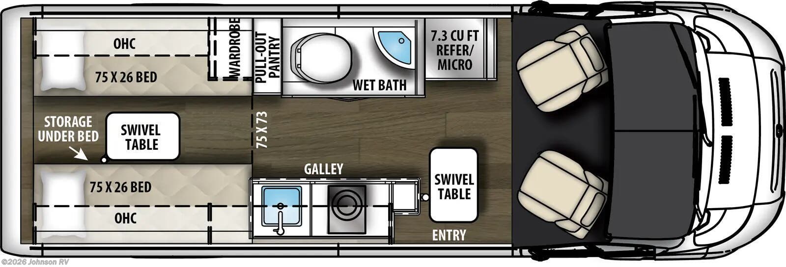 2026 COACHMEN Nova 20D POP TOP Floorplan