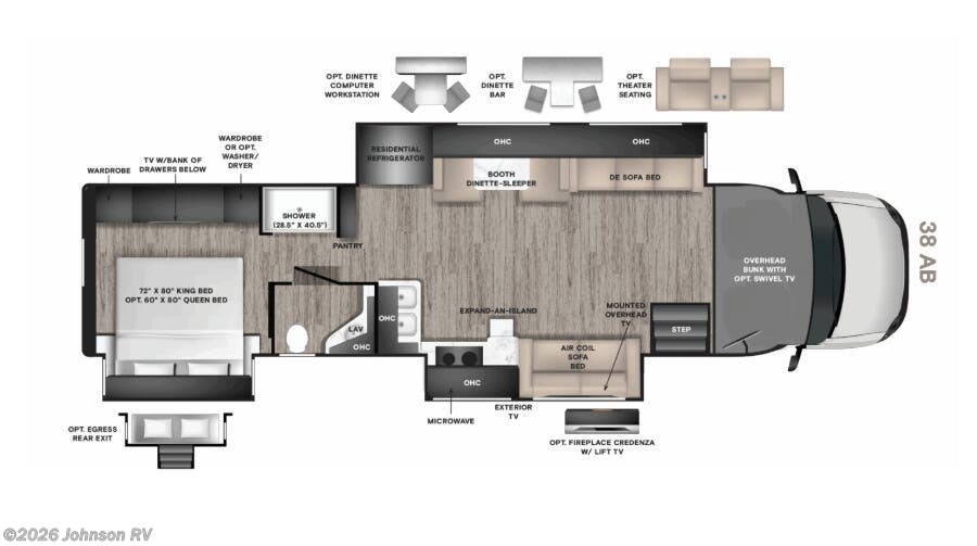 2027 TIFFIN Allegro Bay 38AB Floorplan