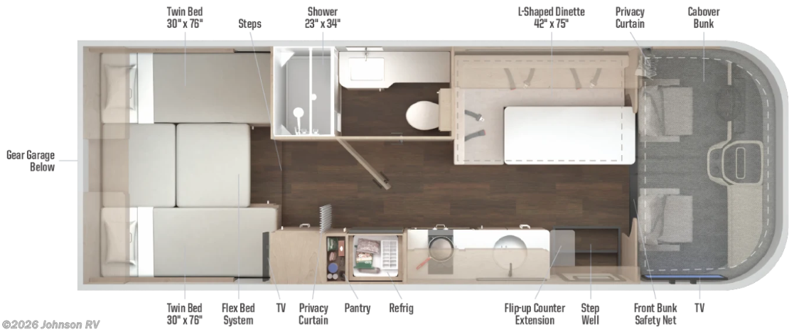 2027 WINNEBAGO Suncruiser 24GG Floorplan