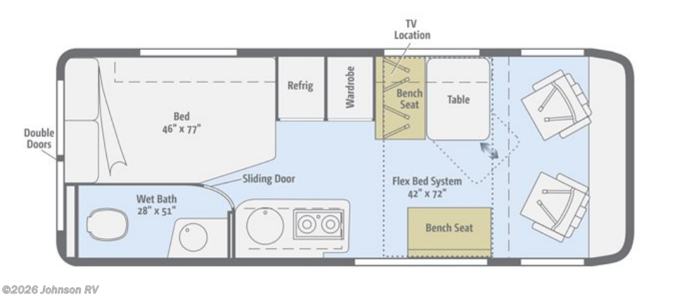 2017 WINNEBAGO Travato 59G Floorplan