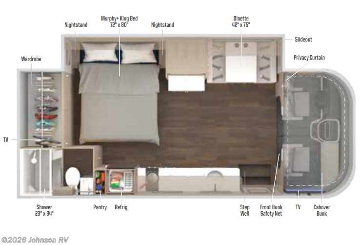 2026 WINNEBAGO Suncruiser 28MB Floorplan