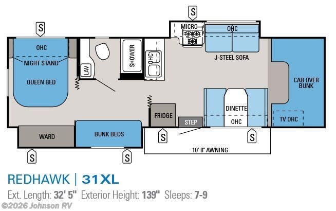 2014 JAYCO Redhawk 31XL Floorplan