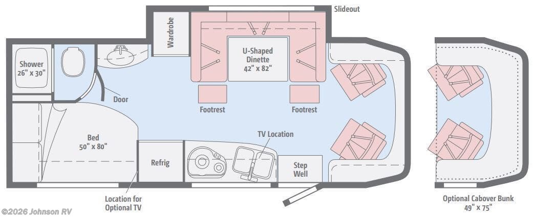 2017 WINNEBAGO Navion 24J Floorplan