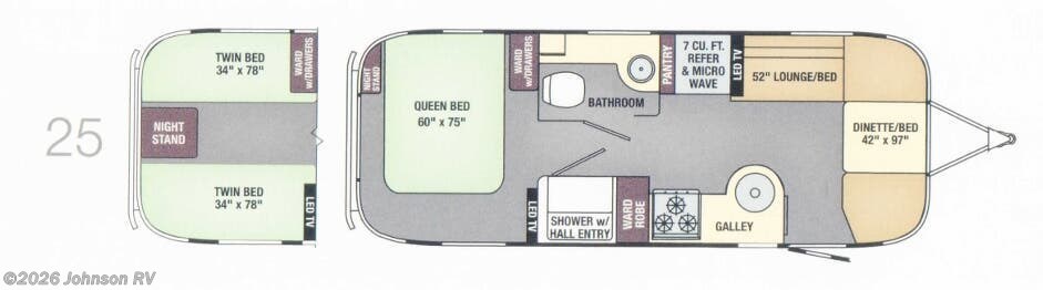 2017 AIRSTREAM Flying Cloud 25FB Floorplan