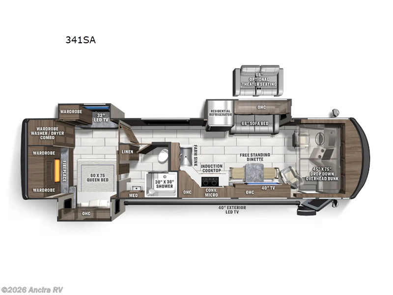 2025 Coachmen Sportscoach SRS 341SA - New Class A For Sale by Ancira RV in Boerne, Texas features Slideout