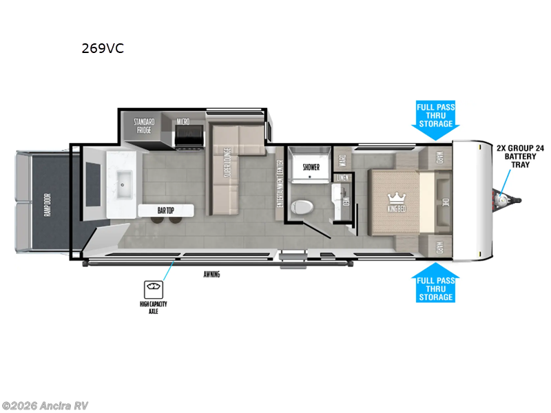 2025 Forest River Wildwood FSX 269VC - New Travel Trailer For Sale by Ancira RV in Boerne, Texas features Slideout