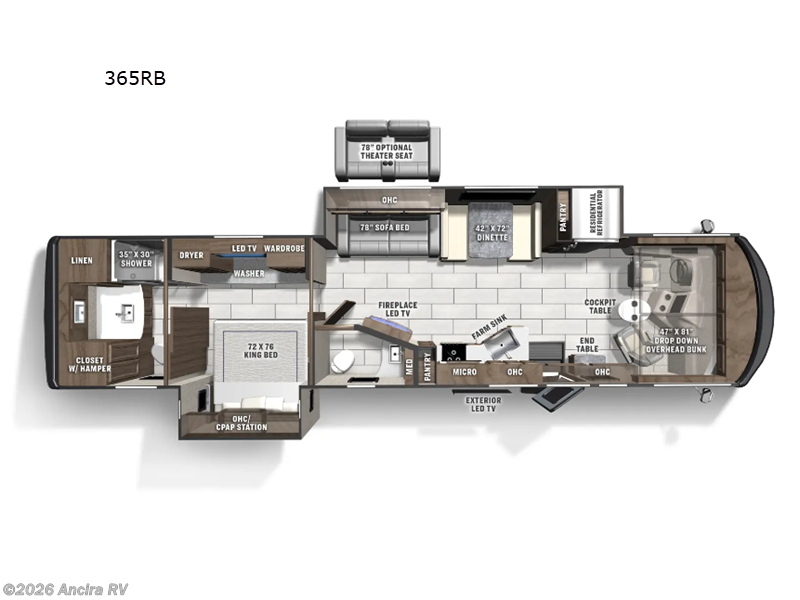 2025 Coachmen Sportscoach SRS 365RB - Used Class A For Sale by Ancira RV in Boerne, Texas features Slideout