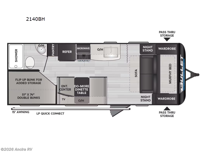 2025 Keystone Bullet Classic 2140BH - New Travel Trailer For Sale by Ancira RV in Boerne, Texas
