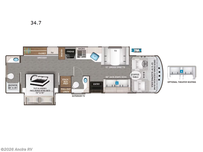 2022 Thor Motor Coach Miramar 34.7 - Used Class A For Sale by Ancira RV in Boerne, Texas features Slideout