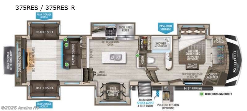 2021 Grand Design Solitude 375RES - Used Fifth Wheel For Sale by Ancira RV in Boerne, Texas features Slideout