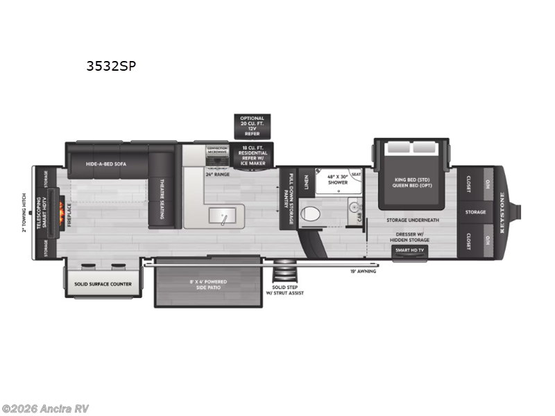 2026 Keystone Montana 3532SP - New Fifth Wheel For Sale by Ancira RV in Boerne, Texas features Slideout