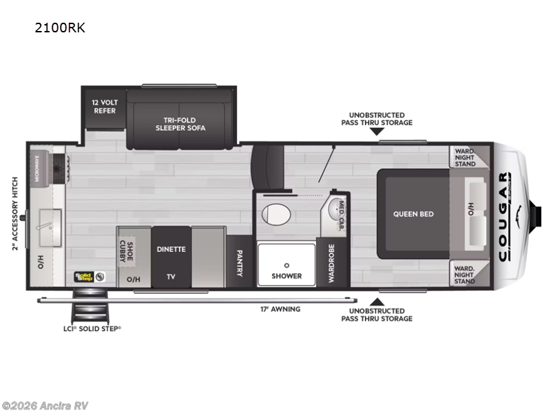 2026 Keystone Cougar Sport 2100RK - New Fifth Wheel For Sale by Ancira RV in Boerne, Texas features Slideout
