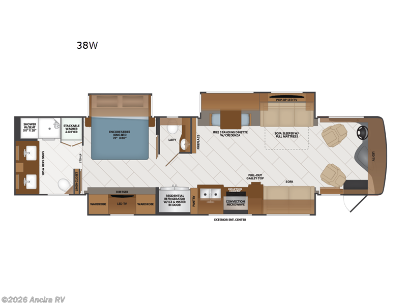 2026 Fleetwood Discovery 38W - New Class A For Sale by Ancira RV in Boerne, Texas features Slideout
