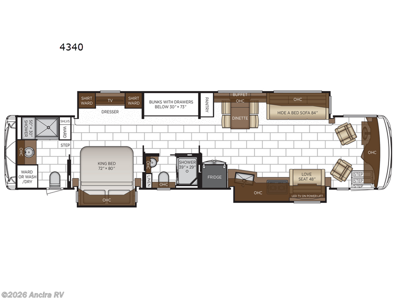 2026 Newmar Ventana 4340 - New Class A For Sale by Ancira RV in Boerne, Texas features Slideout