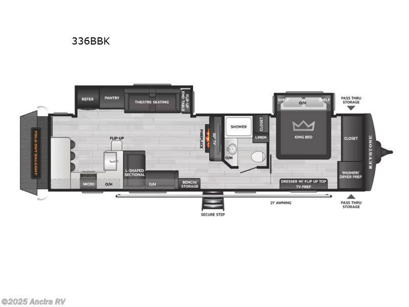 2026 Keystone Bullet 336BBK - New Travel Trailer For Sale by Ancira RV in Boerne, Texas features Slideout