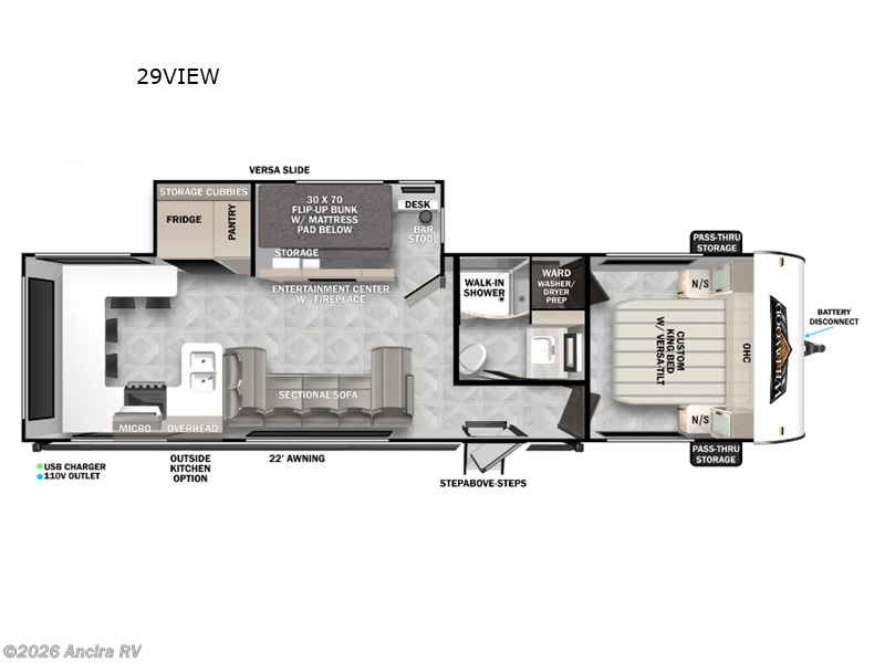 2024 Forest River Wildwood 29VIEW - Used Travel Trailer For Sale by Ancira RV in Boerne, Texas features Slideout