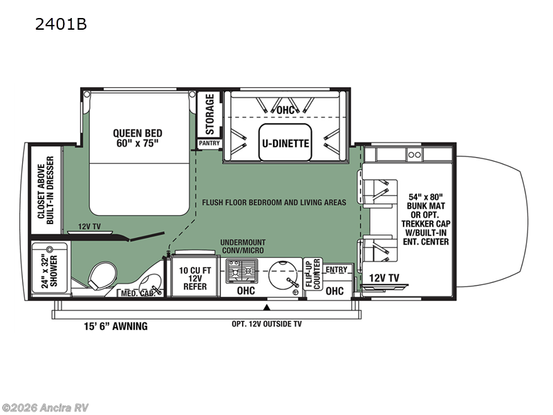 2018 Forest River Forester MBS 2401R - Used Class C For Sale by Ancira RV in Boerne, Texas features Slideout