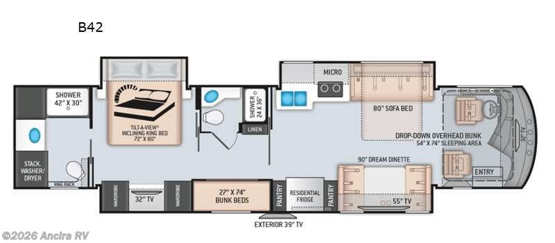 2020 Thor Motor Coach Venetian B42 - Used Class A For Sale by Ancira RV in Boerne, Texas features Slideout