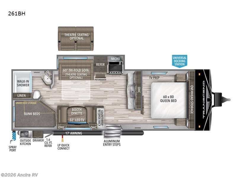 2022 Grand Design Transcend Xplor 261BH - Used Travel Trailer For Sale by Ancira RV in Boerne, Texas features Slideout