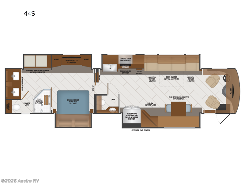 2023 Fleetwood Discovery LXE 44S - Used Class A For Sale by Ancira RV in Boerne, Texas features Slideout