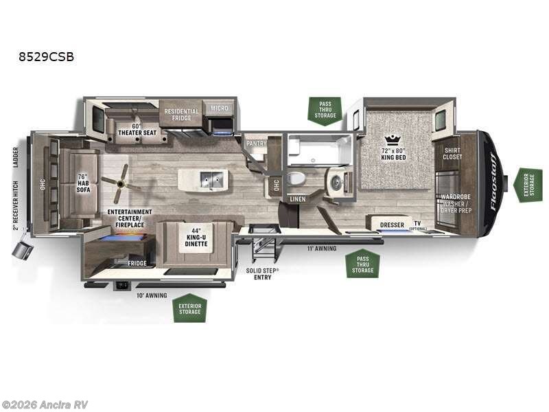 2022 Forest River Flagstaff Classic 8529CSB - Used Fifth Wheel For Sale by Ancira RV in Boerne, Texas features Slideout