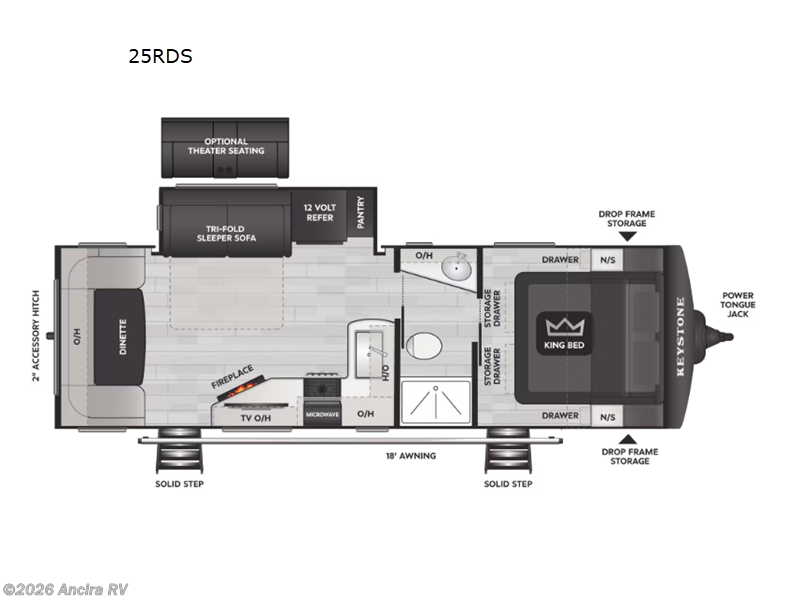 2026 Keystone Cougar Half-Ton 25RDS - New Travel Trailer For Sale by Ancira RV in Boerne, Texas features Slideout