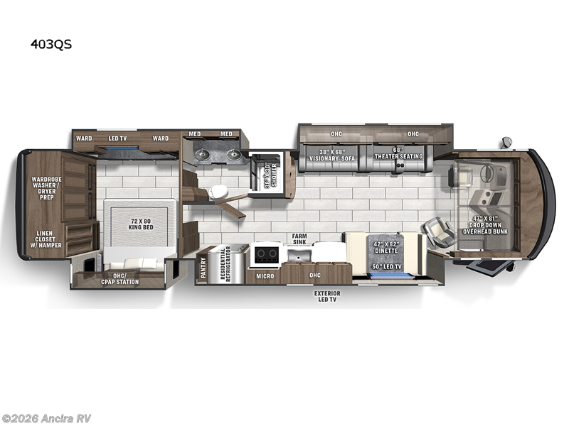 2021 Coachmen Sportscoach RD 403QS - Used Class A For Sale by Ancira RV in Boerne, Texas features Slideout