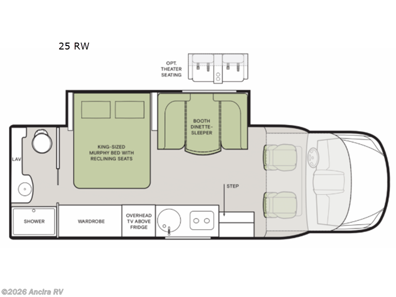 2026 Tiffin Wayfarer 25 RW - New Class C For Sale by Ancira RV in Boerne, Texas features Slideout