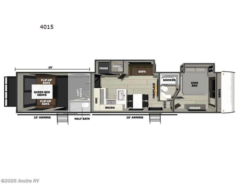 2026 Forest River Cherokee Rogue Armored 4015 - New Toy Hauler For Sale by Ancira RV in Boerne, Texas features Slideout