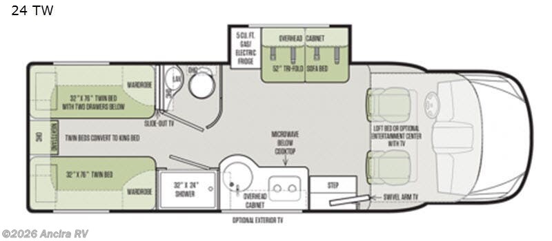 2018 Tiffin Wayfarer 24 TW - Used Class C For Sale by Ancira RV in Boerne, Texas features Slideout