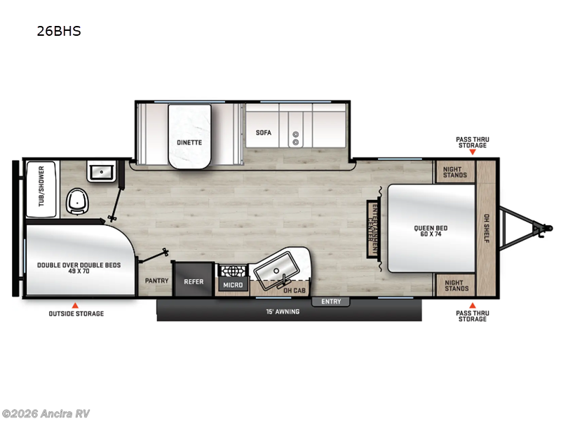 2024 Forest River Aurora Light 26BHS - Used Travel Trailer For Sale by Ancira RV in Boerne, Texas features Slideout