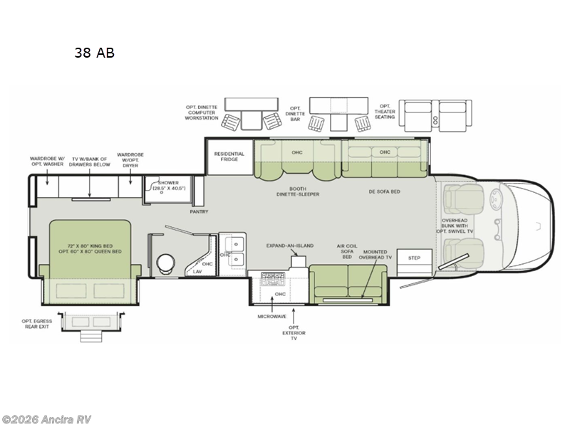 2026 Tiffin Allegro Bay 38 AB - New Super C For Sale by Ancira RV in Boerne, Texas features Slideout