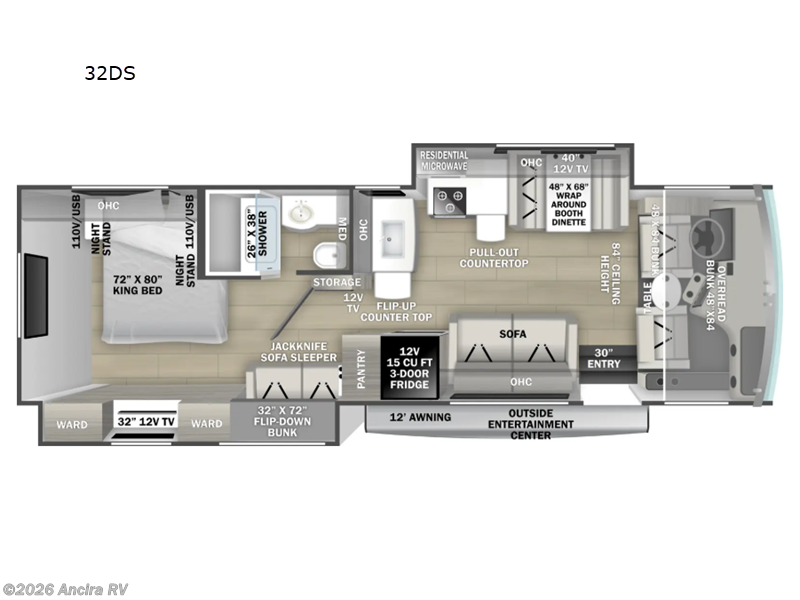 2025 Forest River FR3 32DS - Used Class A For Sale by Ancira RV in Boerne, Texas features Slideout
