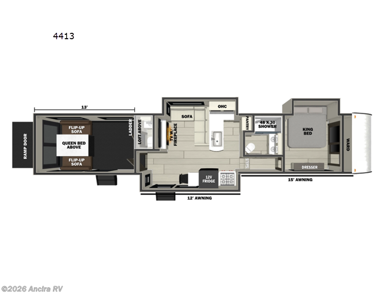 2026 Forest River Vengeance 4413 - New Toy Hauler For Sale by Ancira RV in Boerne, Texas features Slideout
