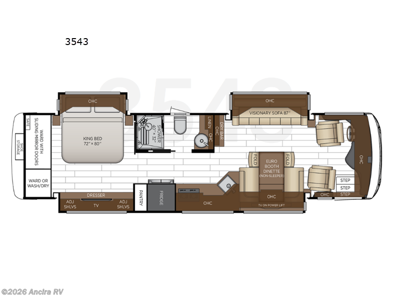 2027 Newmar New Aire 3543 - New Class A For Sale by Ancira RV in Boerne, Texas features Slideout