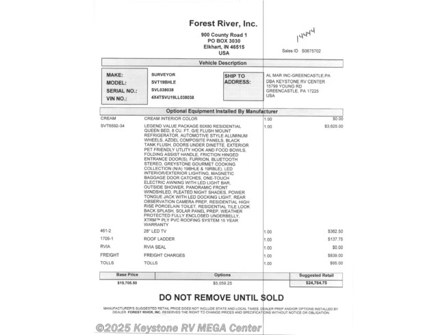 14444 2020 Forest River Surveyor Legend 19bhle Travel Trailer For Sale In Greencastle Pa