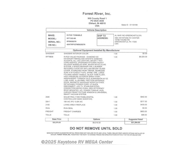 15366 2021 Forest River R Pod 202 Travel Trailer For Sale In Greencastle Pa