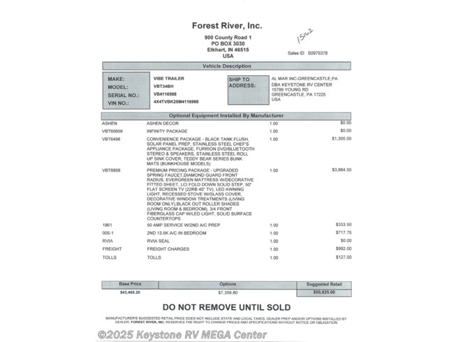 15162 2021 Forest River Vibe 34bh Travel Trailer For Sale In Greencastle Pa