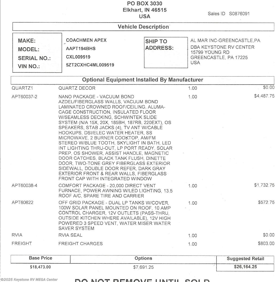 15264 2021 Coachmen Apex Nano 194bhs Travel Trailer For Sale In Greencastle Pa