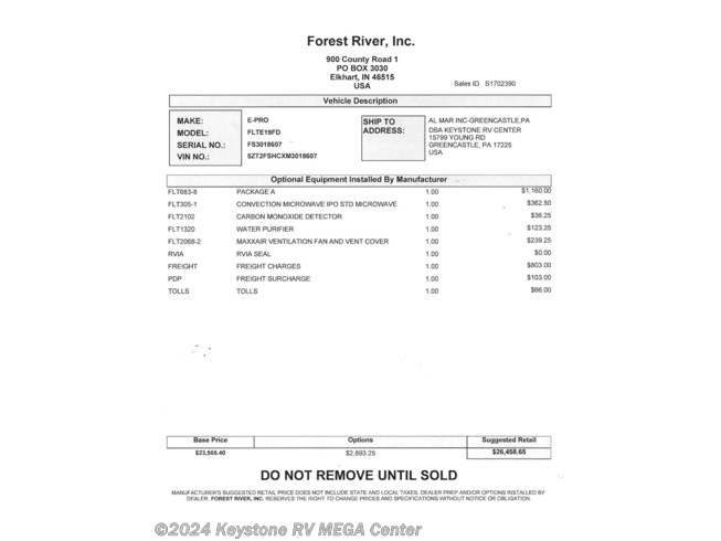 018607 2021 Forest River Flagstaff E Pro E19fd Travel Trailer For Sale In Greencastle Pa