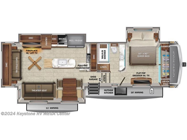 2022 Jayco North Point 340CKTS floorplan image