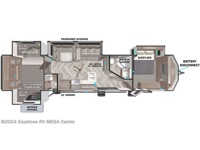 2023 Forest River Salem Villa 42QBQ floorplan image