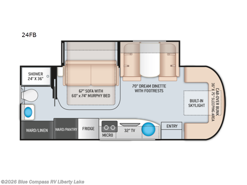 2022 Thor Motor Coach Delano Sprinter 24FB - Used Class C For Sale by Blue Compass RV Liberty Lake in Liberty Lake, Washington features Slideout