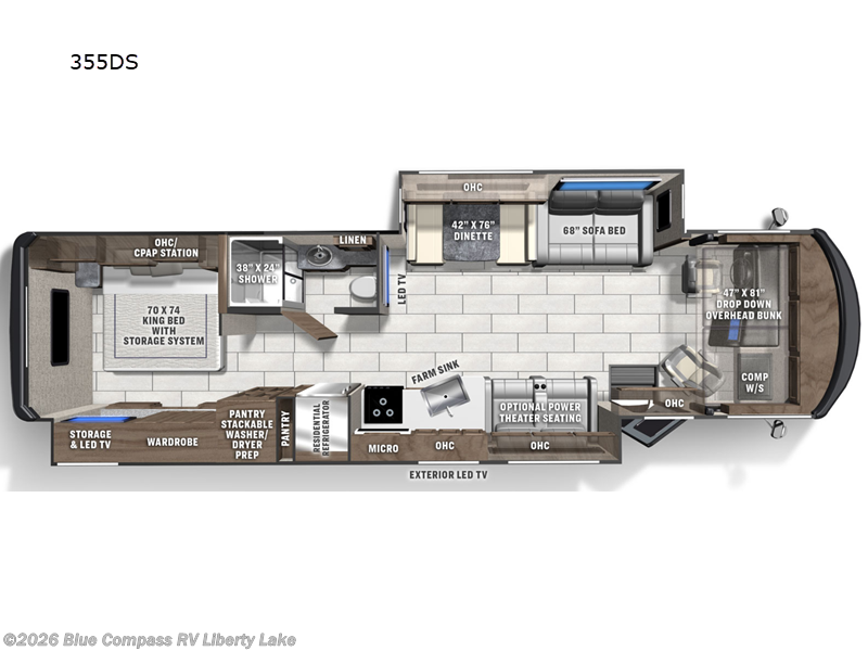 2022 Coachmen Encore 355DS - Used Class A For Sale by Blue Compass RV Liberty Lake in Liberty Lake, Washington features Slideout