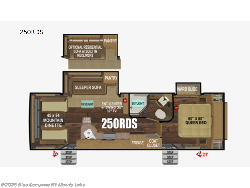 2023 Outdoors RV Blackstone Black Stone Mountain Series 250RDS - Used Travel Trailer For Sale by Blue Compass RV Liberty Lake in Liberty Lake, Washington features Slideout