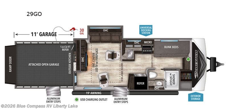 2021 Grand Design Momentum G-Class 29GO - Used Toy Hauler For Sale by Blue Compass RV Liberty Lake in Liberty Lake, Washington features Slideout