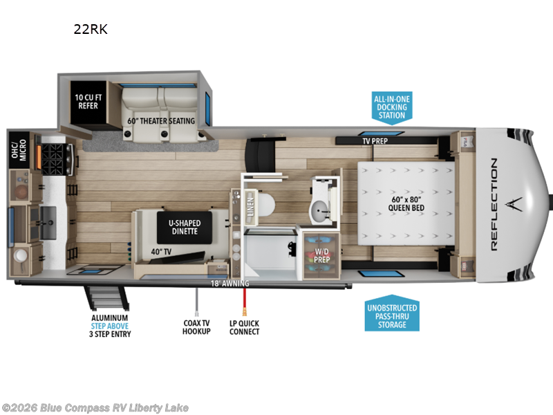 2027 Grand Design Reflection 100 Series 22RK - New Fifth Wheel For Sale by Blue Compass RV Liberty Lake in Liberty Lake, Washington features Slideout