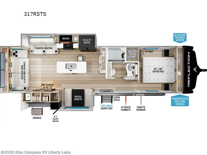 2027 Grand Design Reflection 317RSTS - New Travel Trailer For Sale by Blue Compass RV Liberty Lake in Liberty Lake, Washington features Slideout