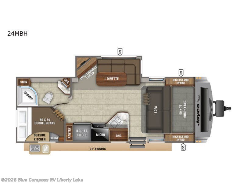 2019 Jayco White Hawk 24MBH - Used Travel Trailer For Sale by Blue Compass RV Liberty Lake in Liberty Lake, Washington features Slideout