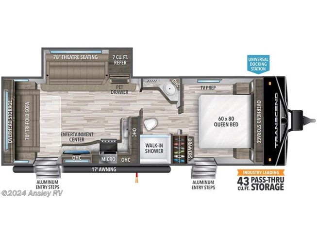 Floorplan of 2022 Grand Design Transcend Xplor 245RL